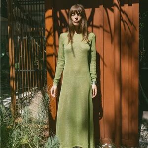 Dress with metallic thread